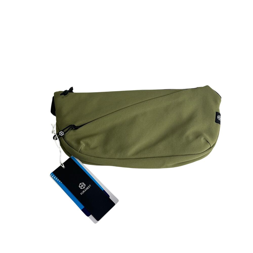 Green Sling Bag RFID Blocking Minimalist Crossbody hiking travel outdoors purse